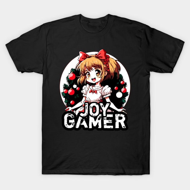 Kawaii Anime Girl Christmas Gamer T-Shirt by MaystarUniverse